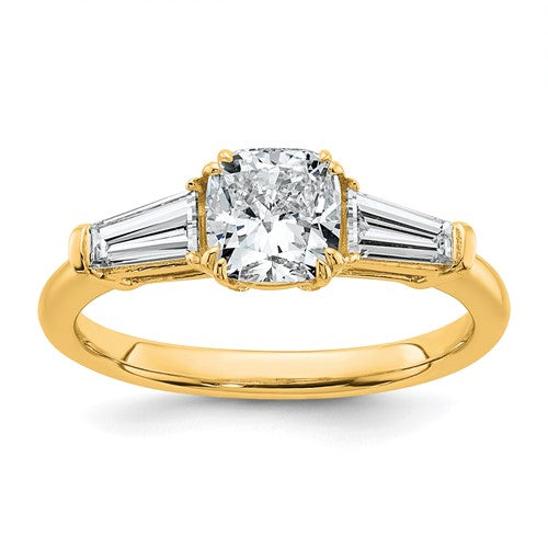 Certified Three-Stone Engagement Ring in 14K Yellow Gold (1 1/2 ct. tw.), Size 7 - Sophia Jewelers