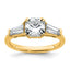 Cushion & Baguette Lab-Grown Three-Stone Engagement Ring in 14K Yellow Gold (2 ct. tw.), Size 7 - Sophia Jewelers