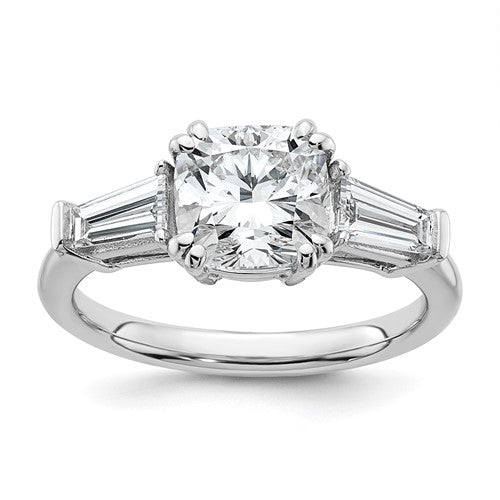 Cushion Three-Stone Lab-Grown Diamond Engagement Ring in 14K White Gold (2 5/8 ct. tw.), Size 7 - Sophia Jewelers