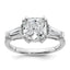Cushion & Baguette Lab-Grown Diamond Engagement Ring in 14K White Gold (3 1/5 ct. tw.), Size 7 - Sophia Jewelers