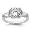 Cushion and Baguette Lab-Grown Diamond Three Stone Ring in 14K White Gold (3 3/4 ct. tw.), Size 7 - Sophia Jewelers