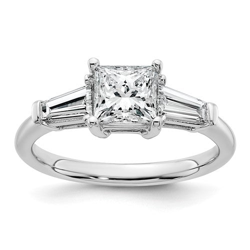 Princess & Baguette Engagement Ring in 14K White Gold (1 1/2 ct. tw.), Size 7 - Sophia Jewelers