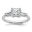 Princess & Baguette Engagement Ring in 14K White Gold (1 1/2 ct. tw.), Size 7 - Sophia Jewelers