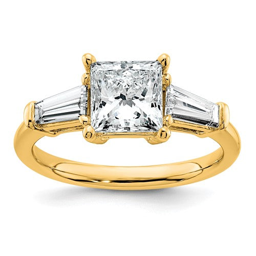 Lab-Grown Diamond Three-Stone Engagement Ring in 14K Yellow Gold (2 1/5 ct. tw.), Size 7 - Sophia Jewelers