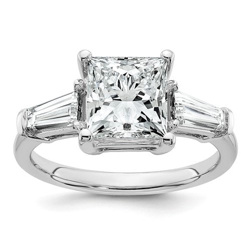 Certified Three Stone Engagement Ring in 14K White Gold (3 1/5 ct. tw.), Size 7 - Sophia Jewelers