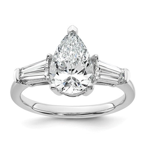 Tapered Baguette Engagement Ring in 14K White Gold (2 5/8 ct. tw.), Size 7 - Sophia Jewelers
