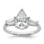 Tapered Baguette Engagement Ring in 14K White Gold (2 5/8 ct. tw.), Size 7 - Sophia Jewelers