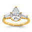 Pear Baguette Lab-Grown Diamond Engagement Ring in 14K Yellow Gold (2 5/8 ct. tw.), Size 7 - Sophia Jewelers