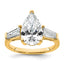 Pear Baguette Lab-Grown Diamond Engagement Ring in 14K Yellow Gold (3 3/4 ct. tw.), Size 7 - Sophia Jewelers