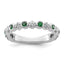 14K White Gold Polished Diamond and Emerald Fashion Ring