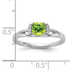 14K White Gold Polished Diamond and Peridot Fashion Ring