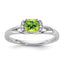 14K White Gold Polished Diamond and Peridot Fashion Ring