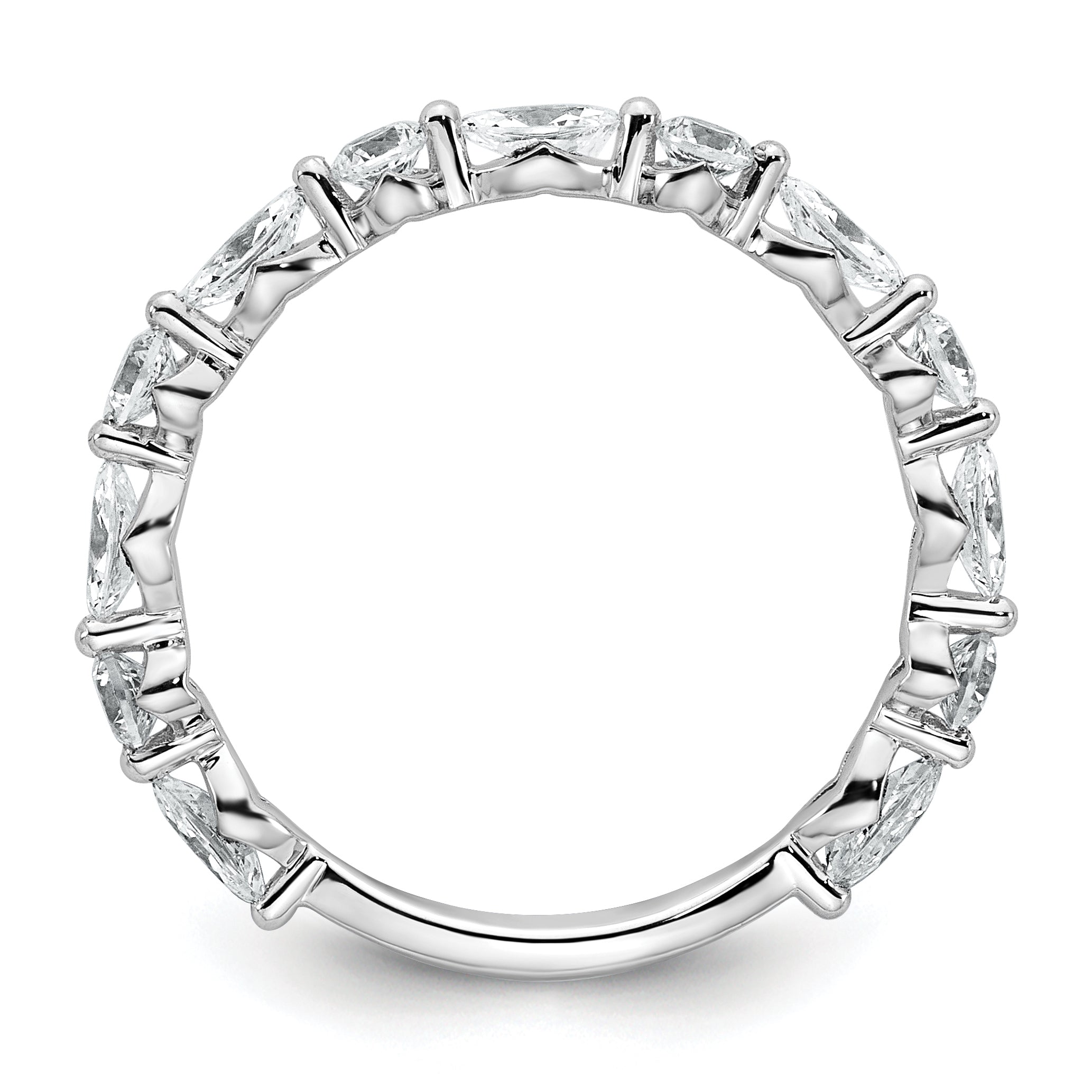 True Origin 14k White Gold 3/4 carat Lab Grown Diamond VS+ F+ Wedding Band Secondary image