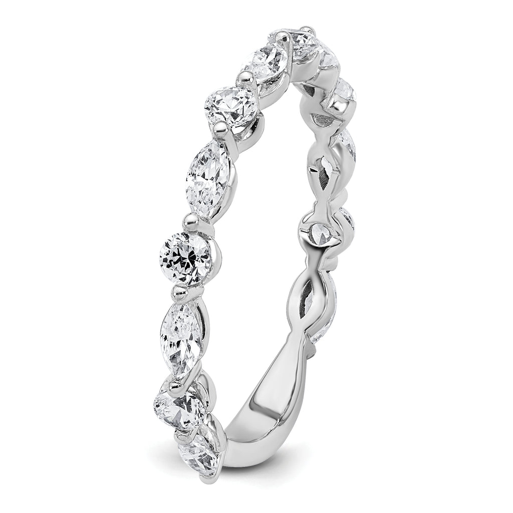 True Origin 14k White Gold 3/4 carat Lab Grown Diamond VS+ F+ Wedding Band