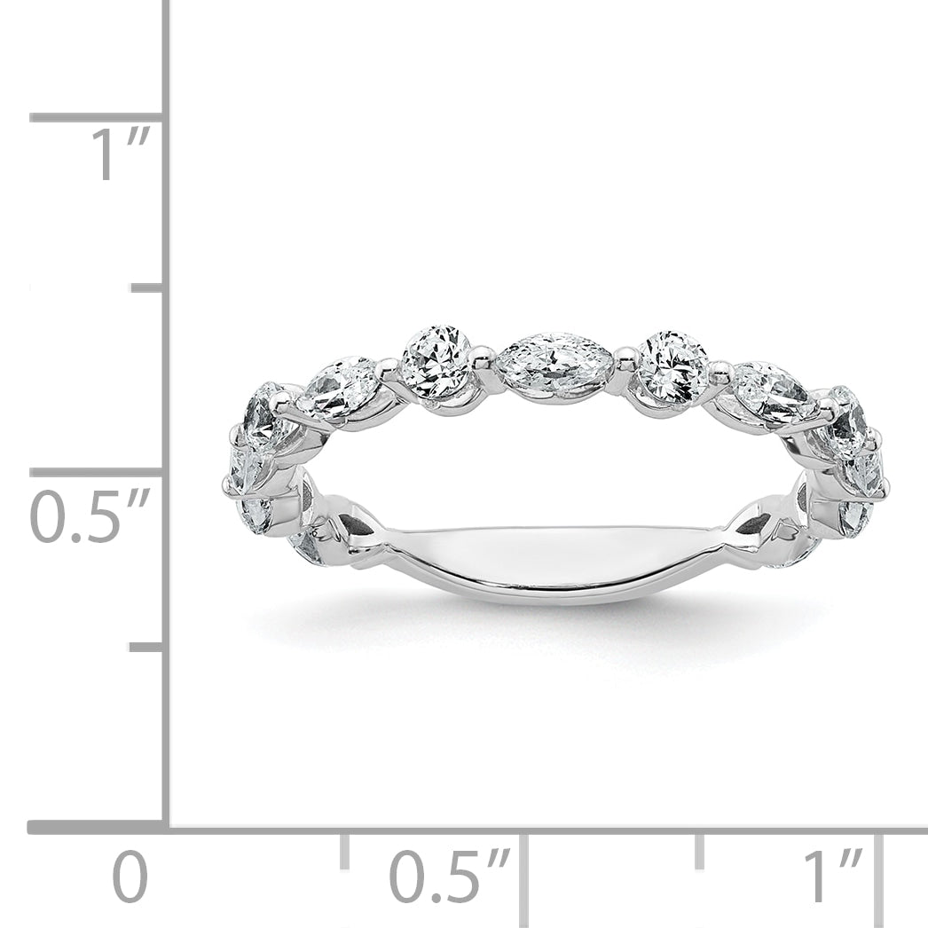 True Origin 14k White Gold 3/4 carat Lab Grown Diamond VS+ F+ Wedding Band