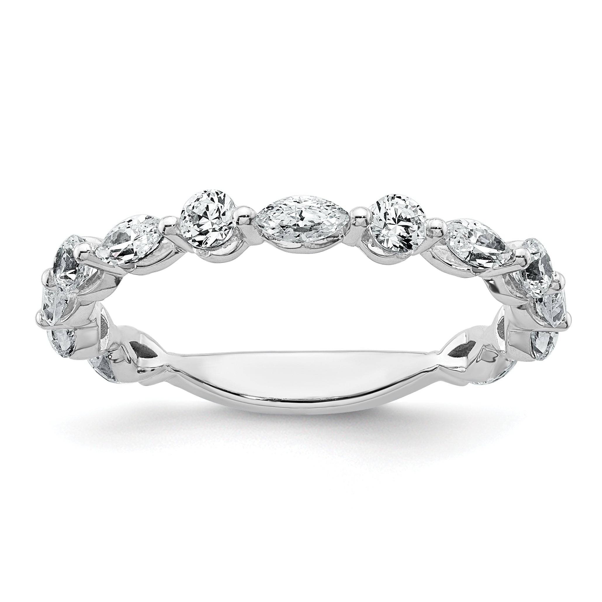 True Origin 14k White Gold 3/4 carat Lab Grown Diamond VS+ F+ Wedding Band Main image