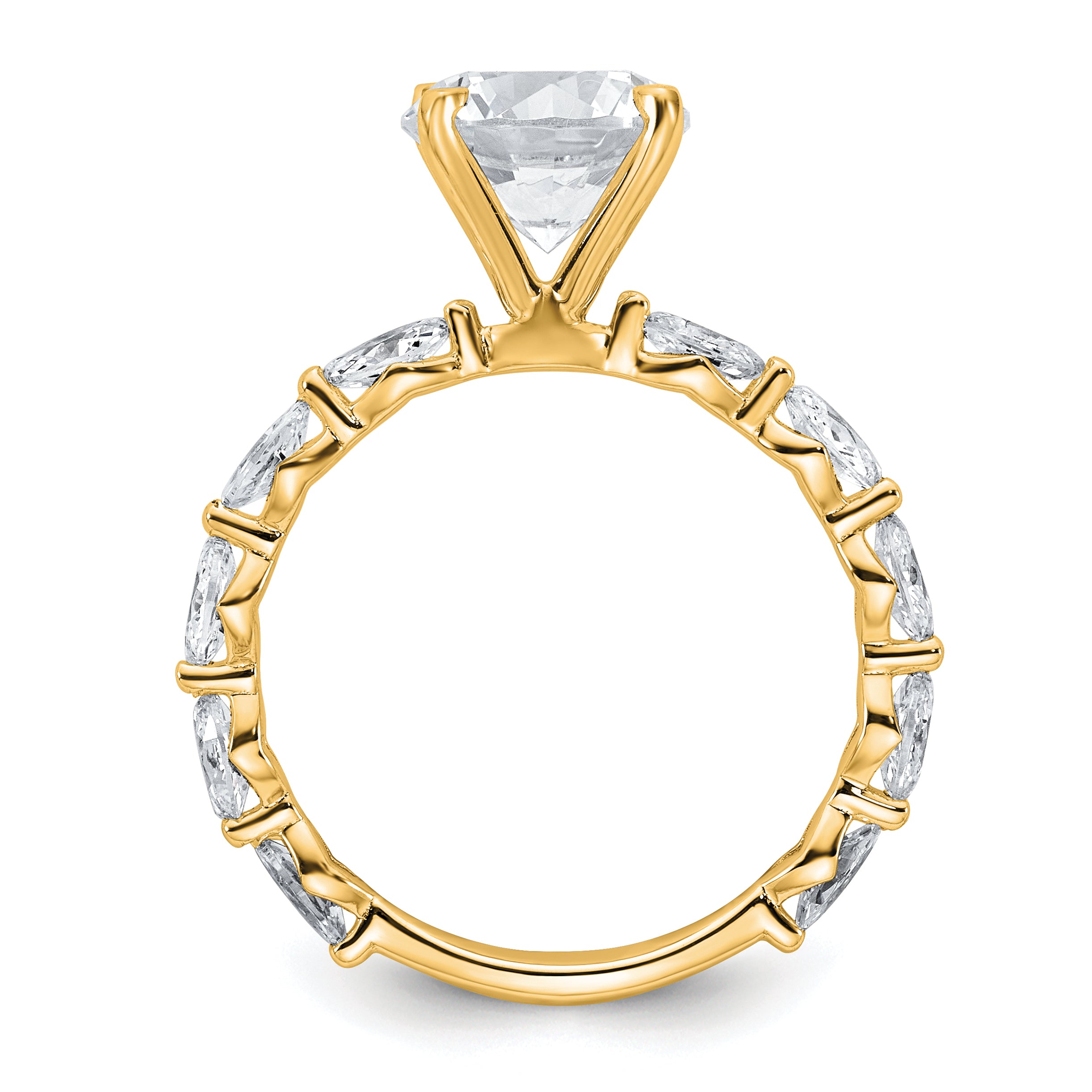 True Origin 14k 5/8 carat Lab Grown Diamond VS+ F+ Round Semi Mount Engagement Ring Secondary image