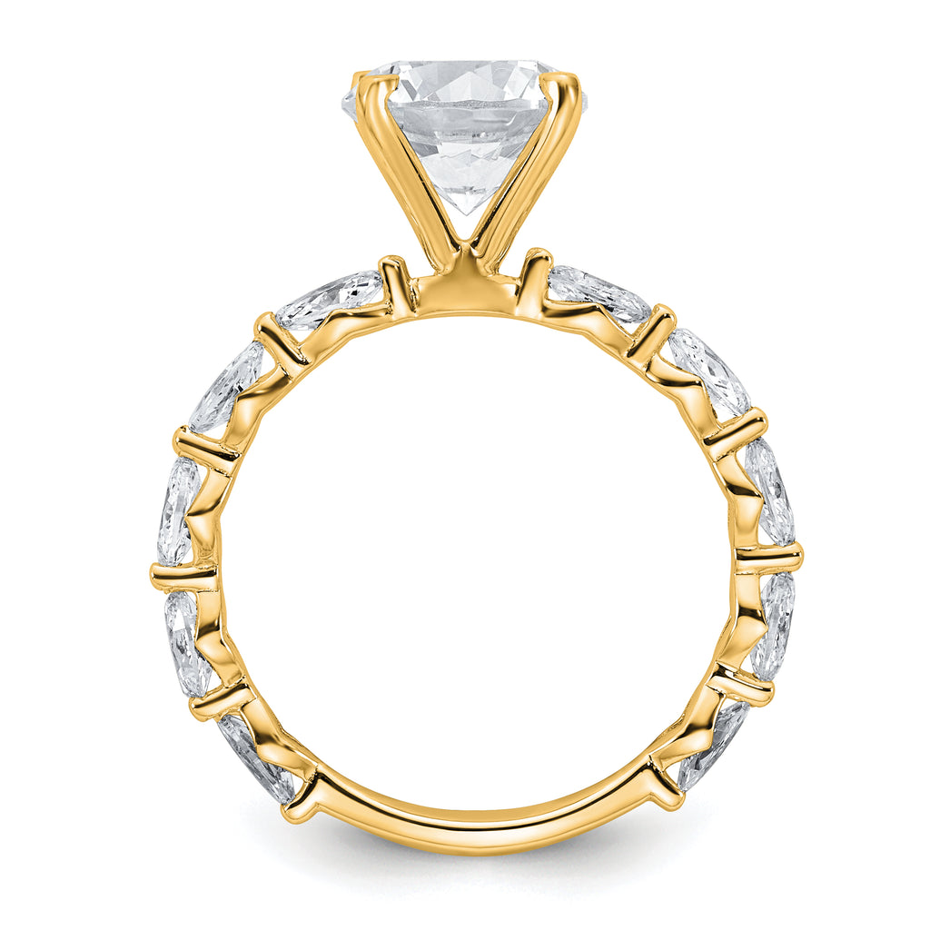 True Origin 14k 5/8 carat Lab Grown Diamond VS+ F+ Round Semi Mount Engagement Ring