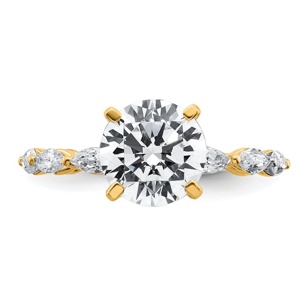 True Origin 14k 5/8 carat Lab Grown Diamond VS+ F+ Round Semi Mount Engagement Ring