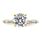 True Origin 14k 5/8 carat Lab Grown Diamond VS+ F+ Round Semi Mount Engagement Ring