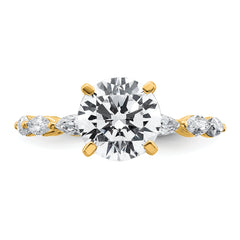 True Origin 14k 5/8 carat Lab Grown Diamond VS+ F+ Round Semi Mount Engagement Ring