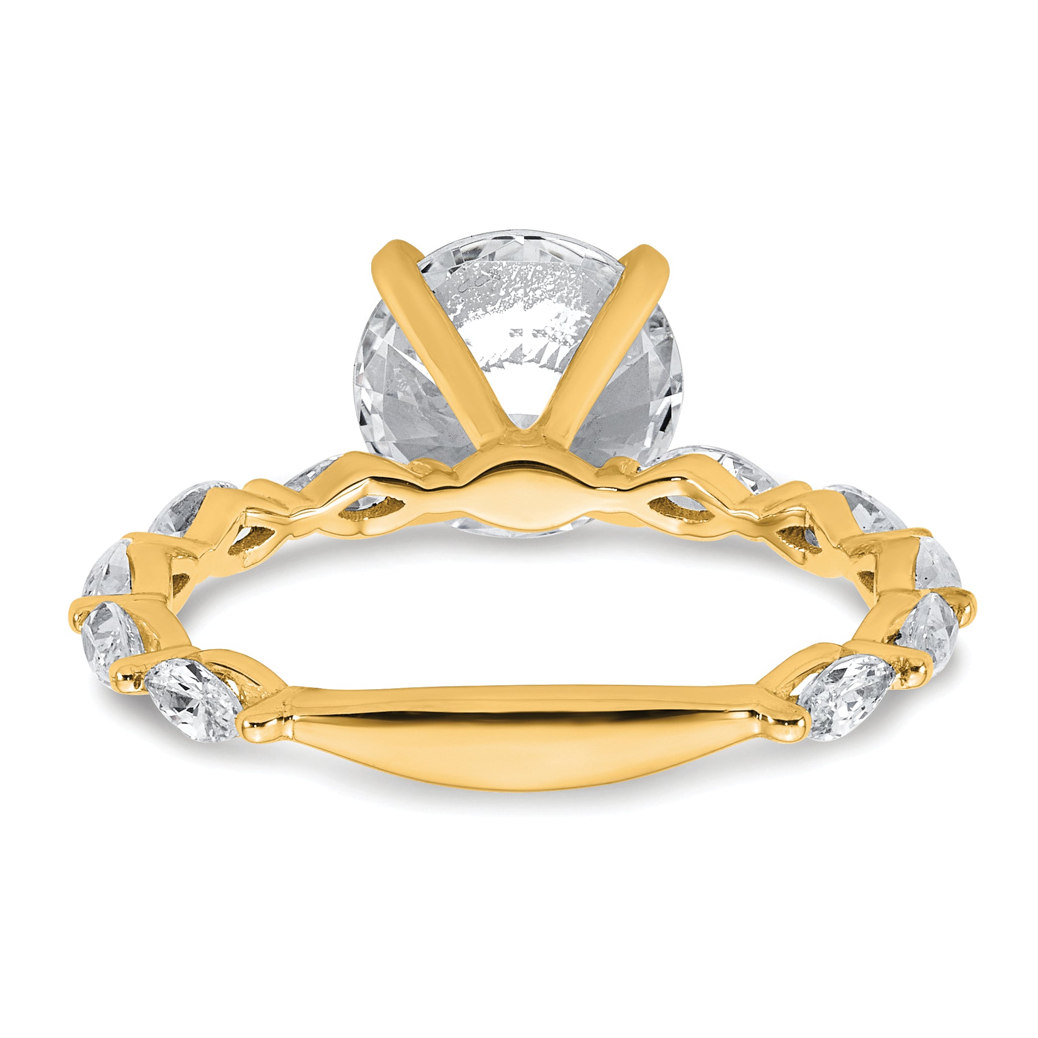 True Origin 14k 5/8 carat Lab Grown Diamond VS+ F+ Round Semi Mount Engagement Ring