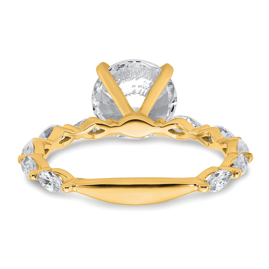 True Origin 14k 5/8 carat Lab Grown Diamond VS+ F+ Round Semi Mount Engagement Ring