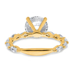 True Origin 14k 5/8 carat Lab Grown Diamond VS+ F+ Round Semi Mount Engagement Ring