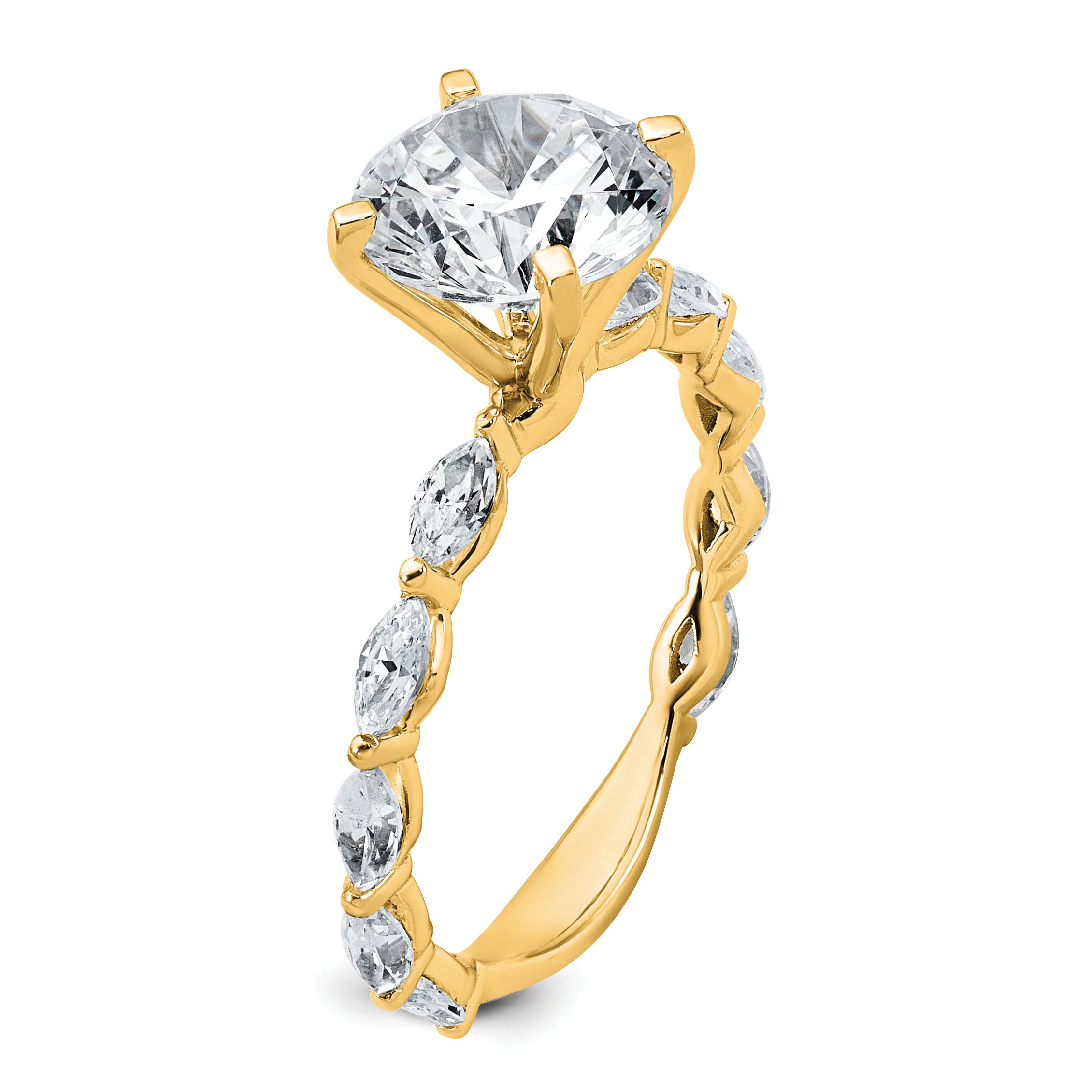 True Origin 14k 5/8 carat Lab Grown Diamond VS+ F+ Round Semi Mount Engagement Ring