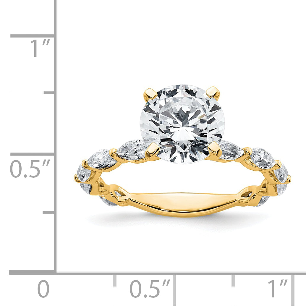 True Origin 14k 5/8 carat Lab Grown Diamond VS+ F+ Round Semi Mount Engagement Ring