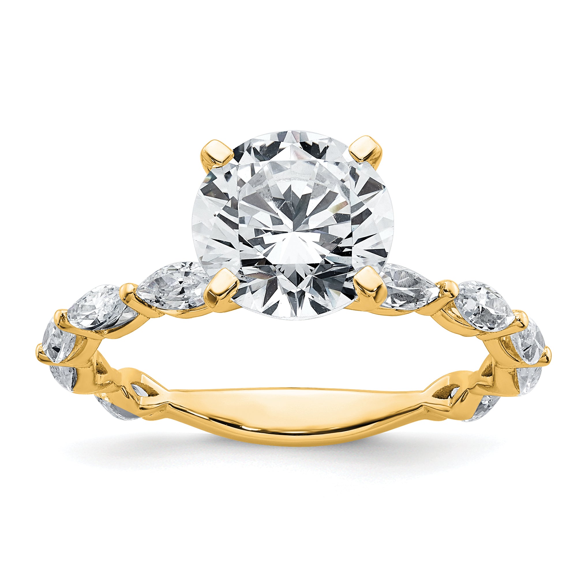 True Origin 14k 5/8 carat Lab Grown Diamond VS+ F+ Round Semi Mount Engagement Ring