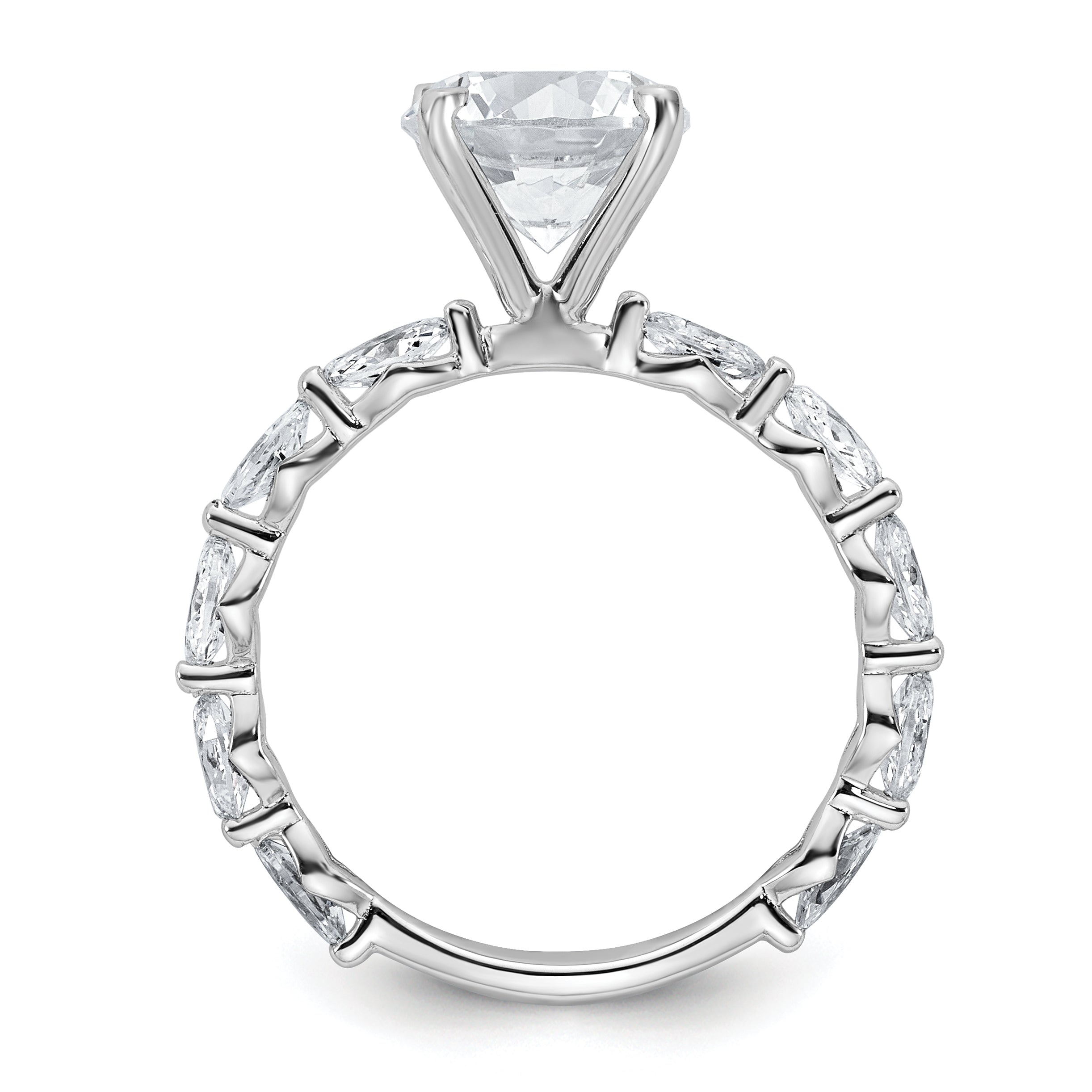 True Origin 14k White Gold 5/8 carat Lab Grown Diamond VS+ F+ Round Semi Mount Engagement Ring