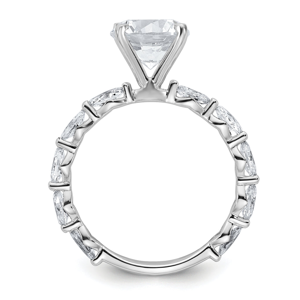 True Origin 14k White Gold 5/8 carat Lab Grown Diamond VS+ F+ Round Semi Mount Engagement Ring