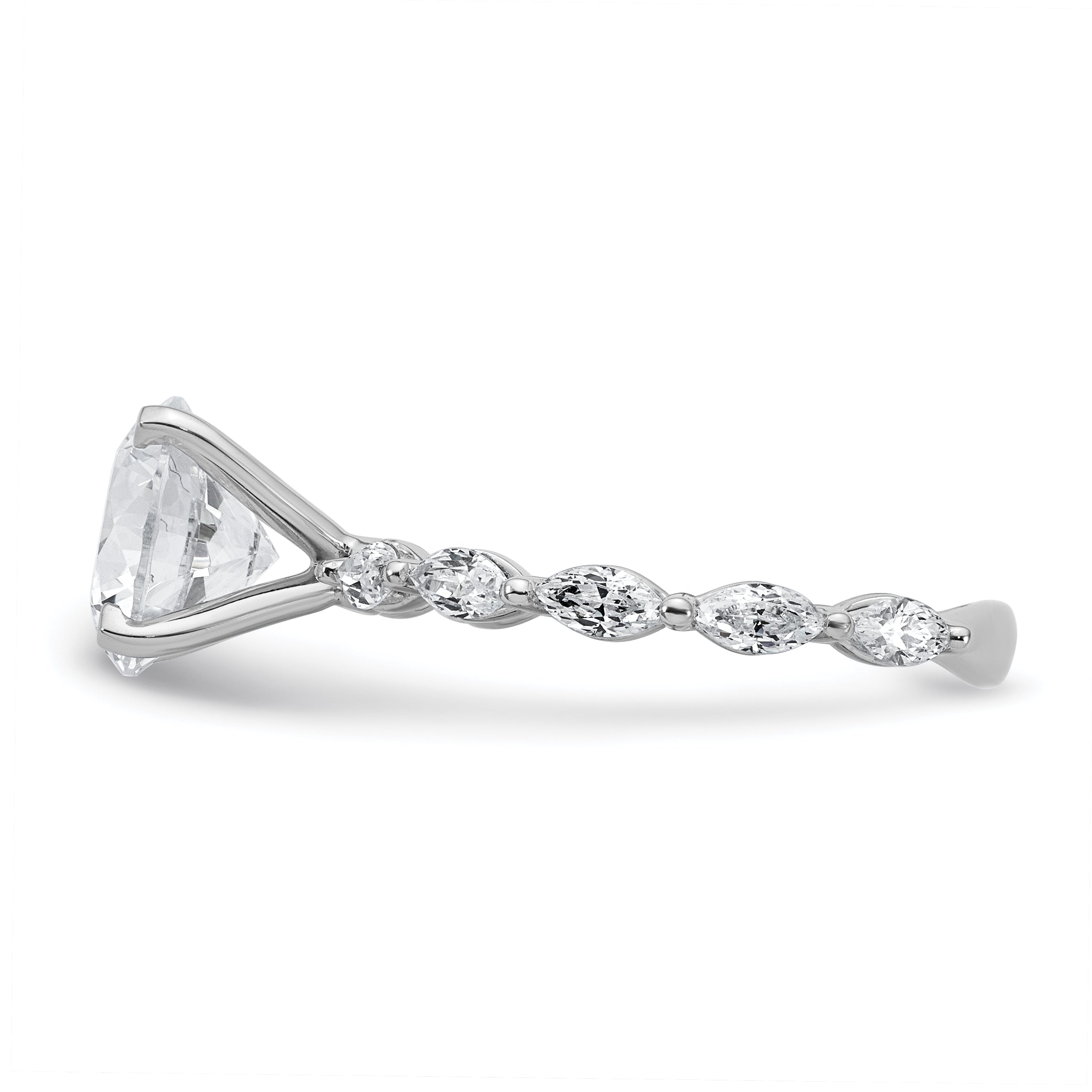 True Origin 14k White Gold 5/8 carat Lab Grown Diamond VS+ F+ Round Semi Mount Engagement Ring