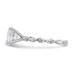 True Origin 14k White Gold 5/8 carat Lab Grown Diamond VS+ F+ Round Semi Mount Engagement Ring