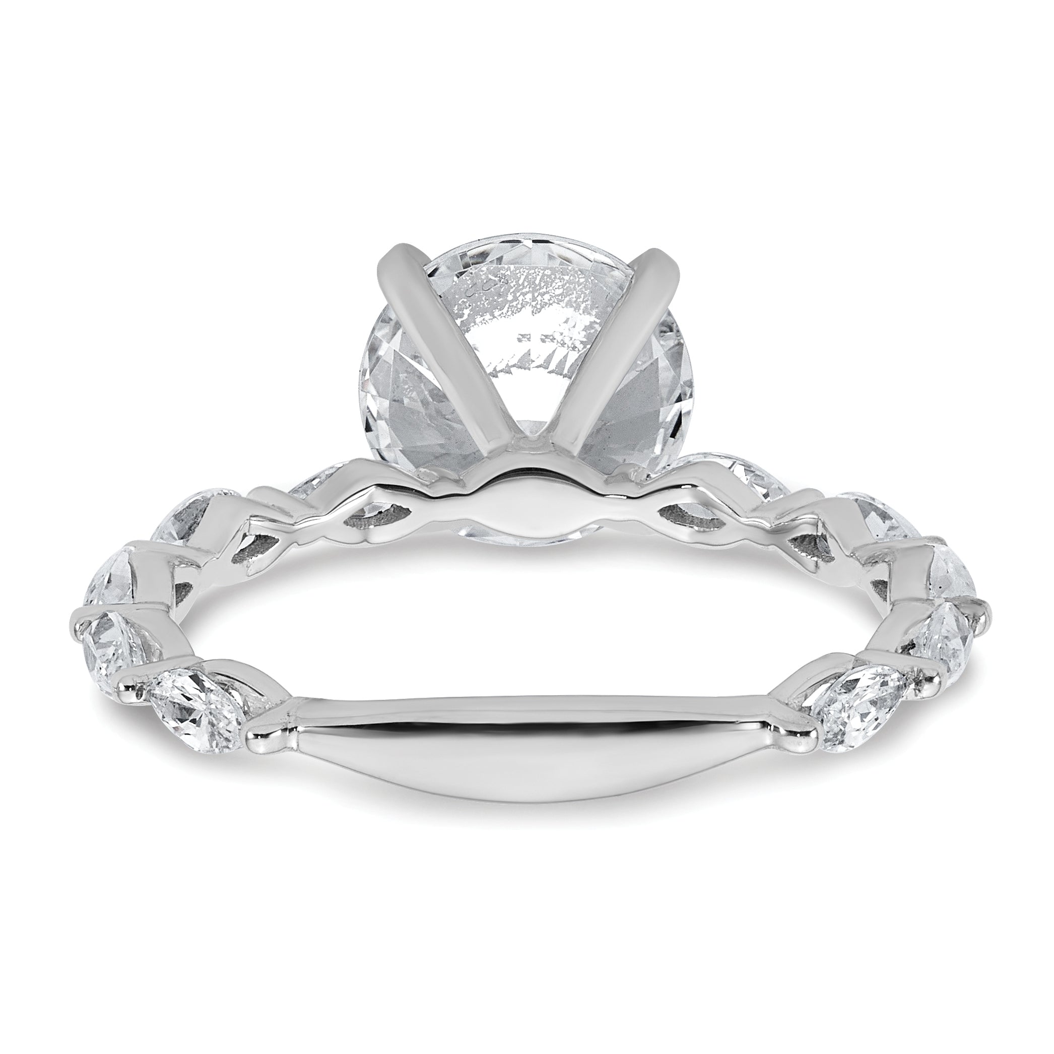 True Origin 14k White Gold 5/8 carat Lab Grown Diamond VS+ F+ Round Semi Mount Engagement Ring