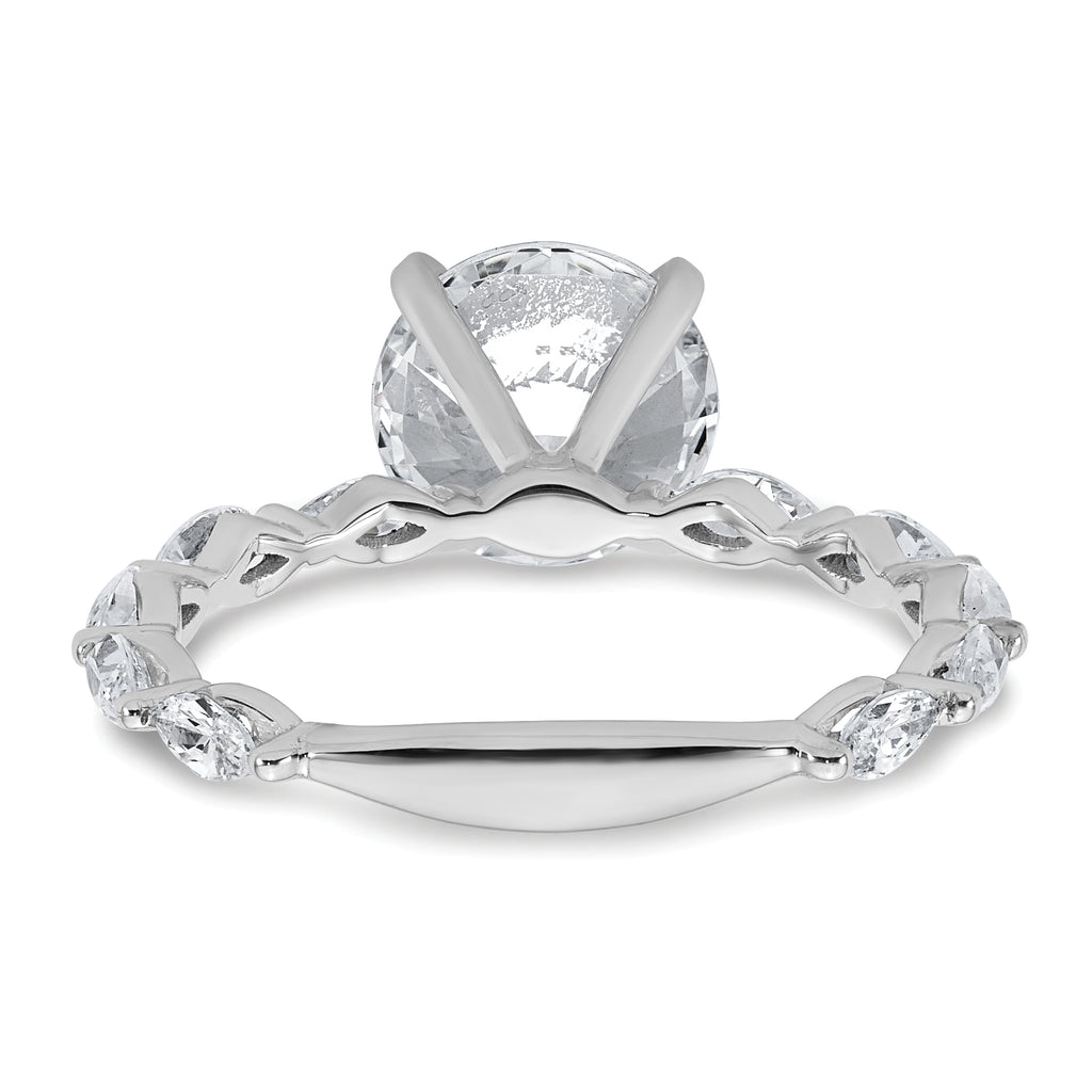 True Origin 14k White Gold 5/8 carat Lab Grown Diamond VS+ F+ Round Semi Mount Engagement Ring