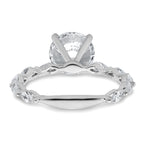 True Origin 14k White Gold 5/8 carat Lab Grown Diamond VS+ F+ Round Semi Mount Engagement Ring