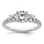 Round Three-Stone Lab-Grown Diamond Engagement Ring in 14K White Gold (1 5/8 ct. tw.), Size 7 - Sophia Jewelers