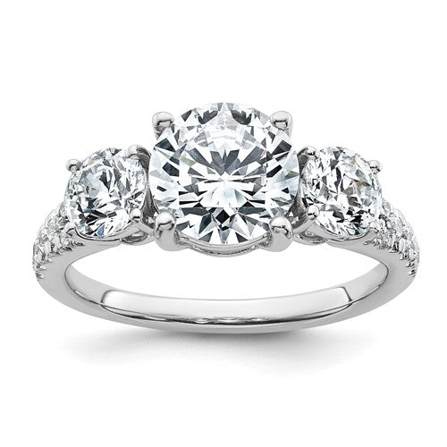 Lab-Grown Diamond Engagement Ring in 14K White Gold (3 1/5 ct. tw.), Size 7 - Sophia Jewelers