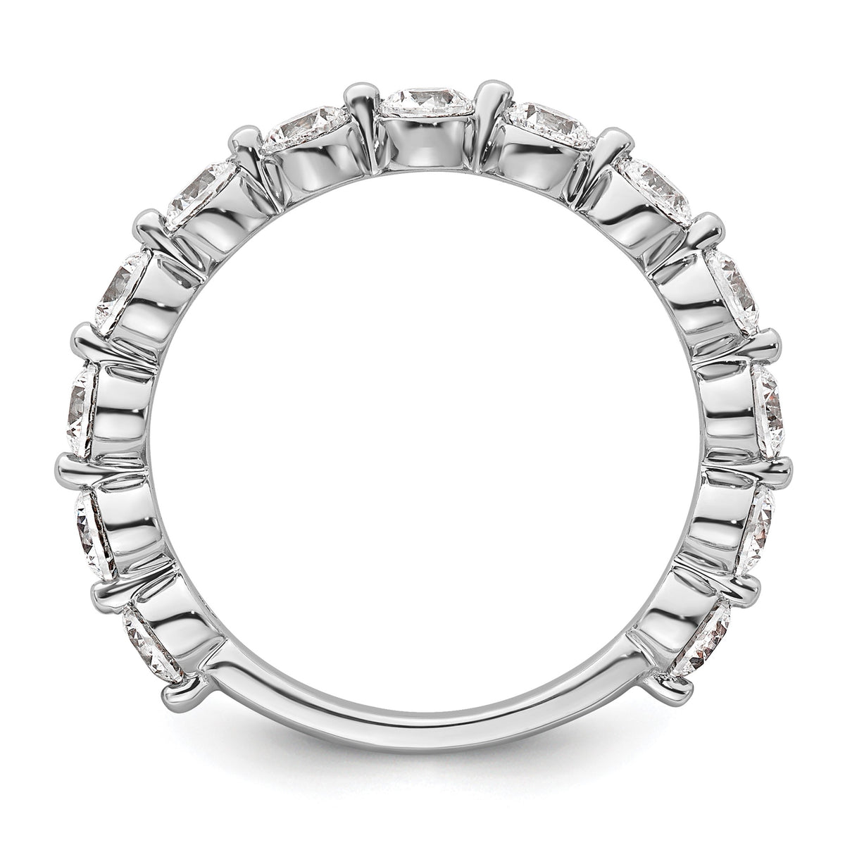 Round Lab-Grown Diamond Wedding Band in 14K White Gold, 2.3mm (1 1/2 ct. tw.), Size 7 - Sophia Jewelers