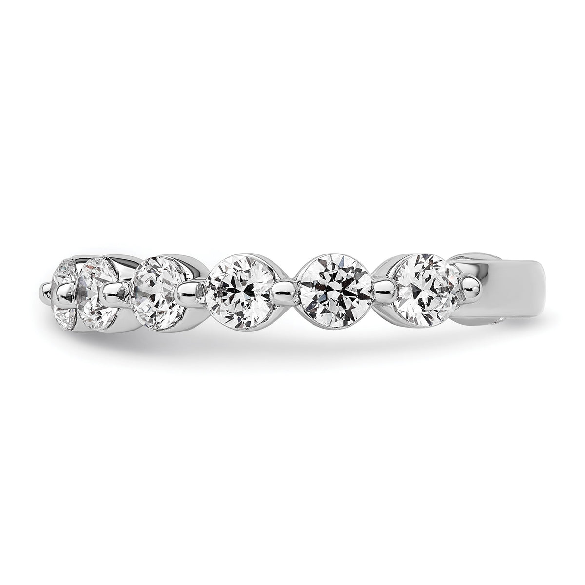Round Lab-Grown Diamond Wedding Band in 14K White Gold, 2.3mm (1 1/2 ct. tw.), Size 7 - Sophia Jewelers