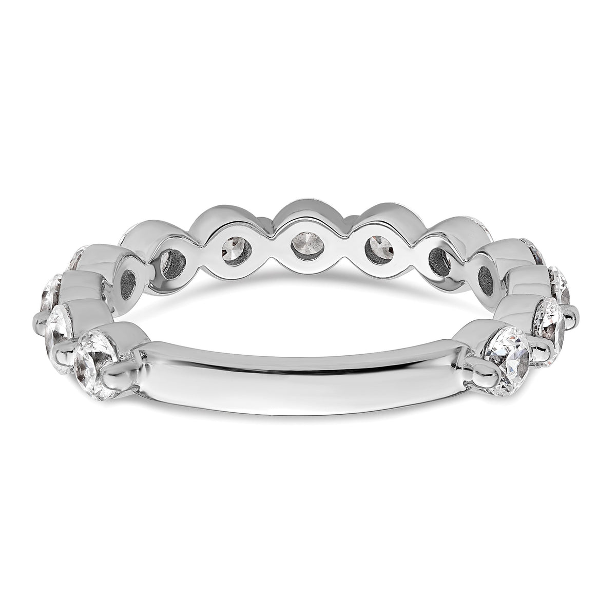 Round Lab-Grown Diamond Wedding Band in 14K White Gold, 2.3mm (1 1/2 ct. tw.), Size 7 - Sophia Jewelers