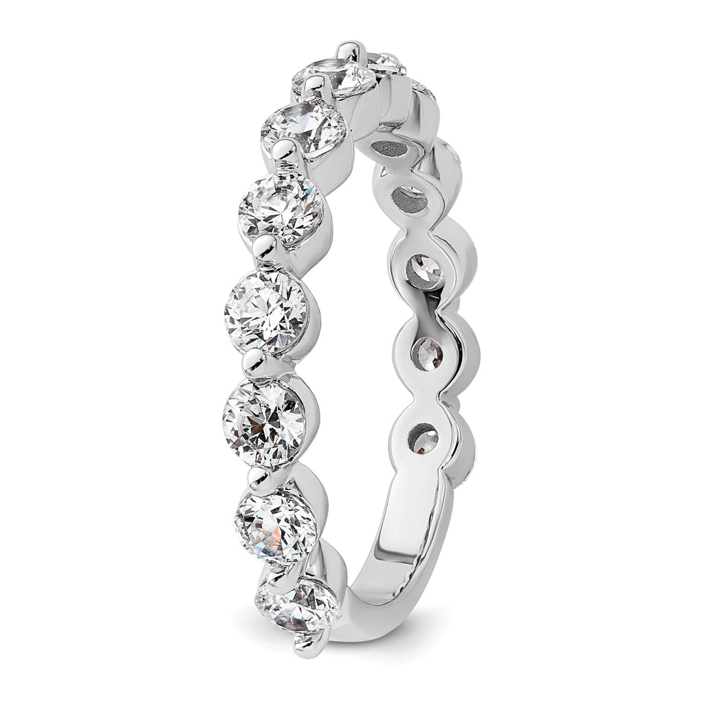 Round Lab-Grown Diamond Wedding Band in 14K White Gold, 2.3mm (1 1/2 ct. tw.), Size 7 - Sophia Jewelers