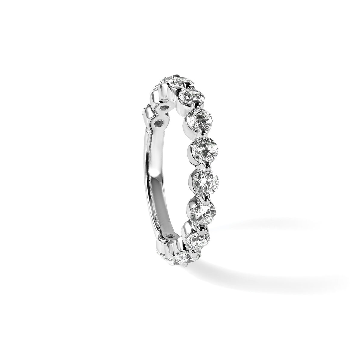 Round Lab-Grown Diamond Wedding Band in 14K White Gold, 2.3mm (1 1/2 ct. tw.), Size 7 - Sophia Jewelers