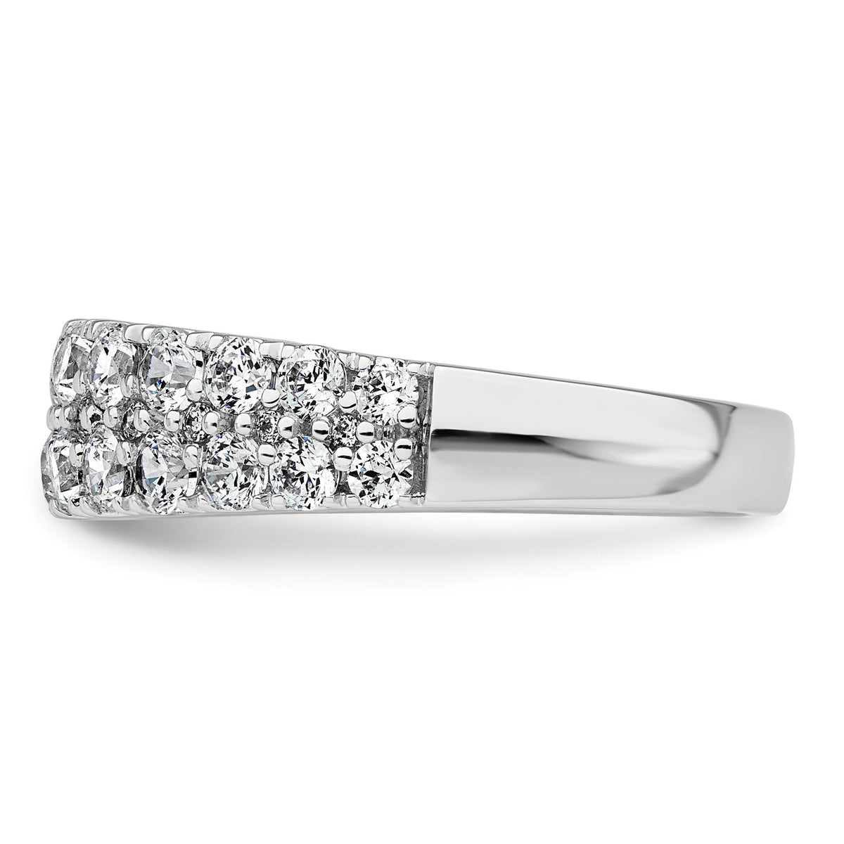 Lab-Grown Diamond Row Band in 14K White Gold, 3.2mm (1 1/4 ct. tw.), Size 7 - Sophia Jewelers