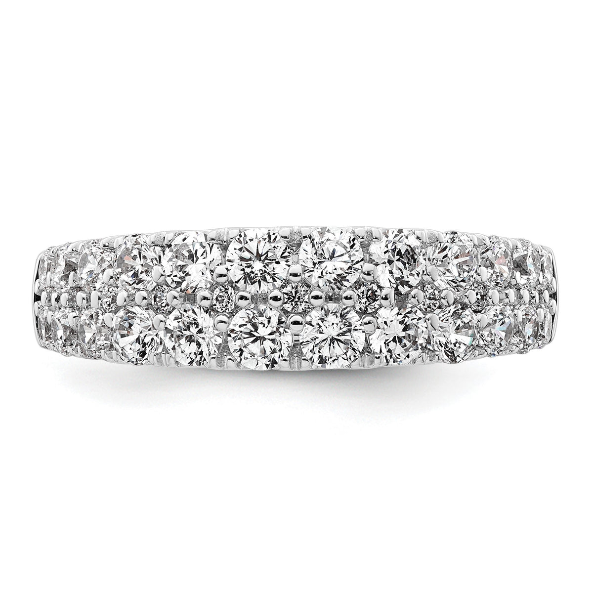 Lab-Grown Diamond Row Band in 14K White Gold, 3.2mm (1 1/4 ct. tw.), Size 7 - Sophia Jewelers