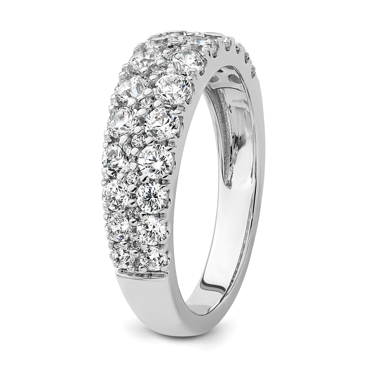 Lab-Grown Diamond Row Band in 14K White Gold, 3.2mm (1 1/4 ct. tw.), Size 7 - Sophia Jewelers