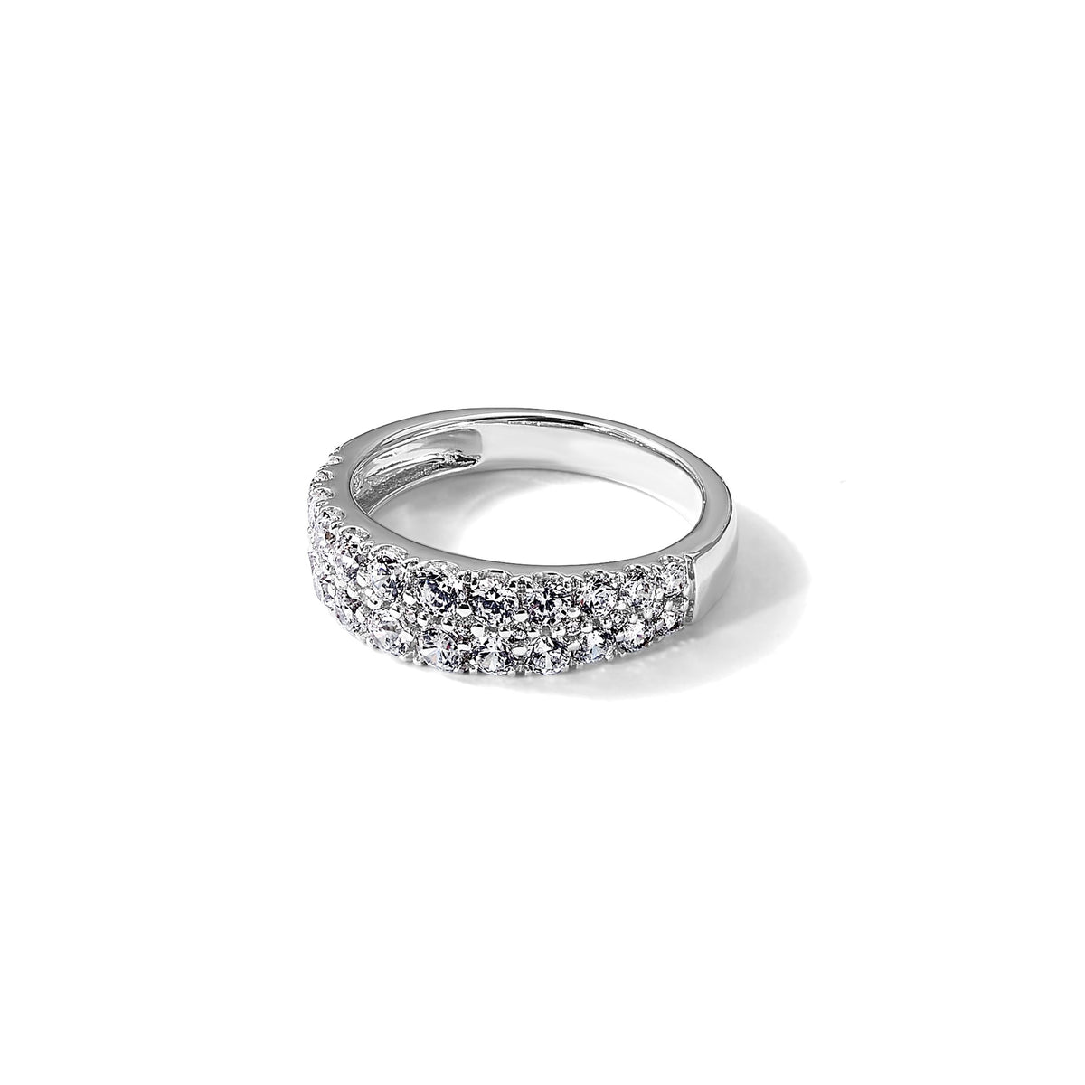 Lab-Grown Diamond Row Band in 14K White Gold, 3.2mm (1 1/4 ct. tw.), Size 7 - Sophia Jewelers