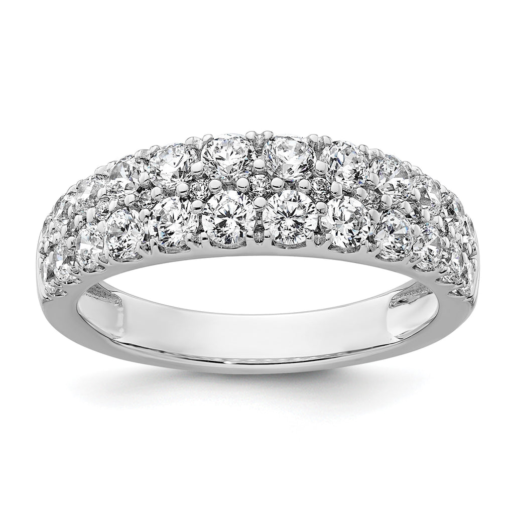Lab-Grown Diamond Row Band in 14K White Gold, 3.2mm (1 1/4 ct. tw.), Size 7 - Sophia Jewelers